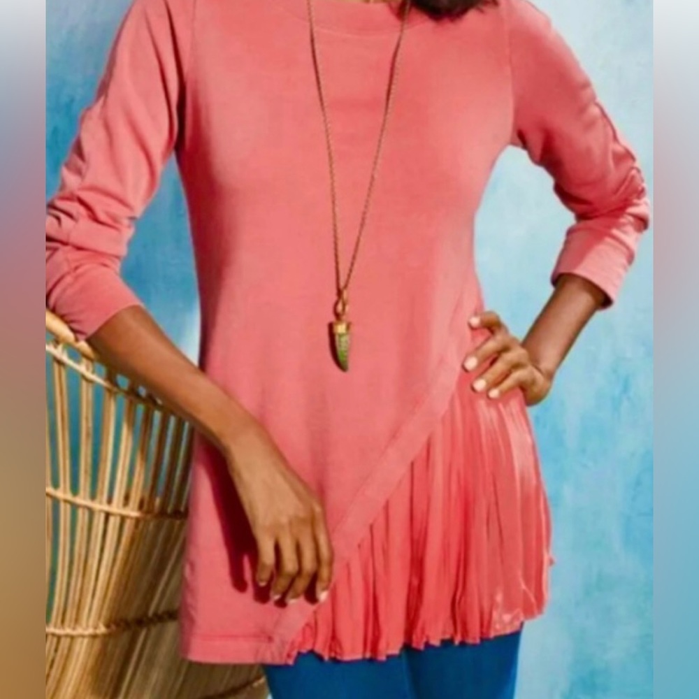 Soft Surroundings Elevate French Terry Sweatshirt Top Lagenlook I19